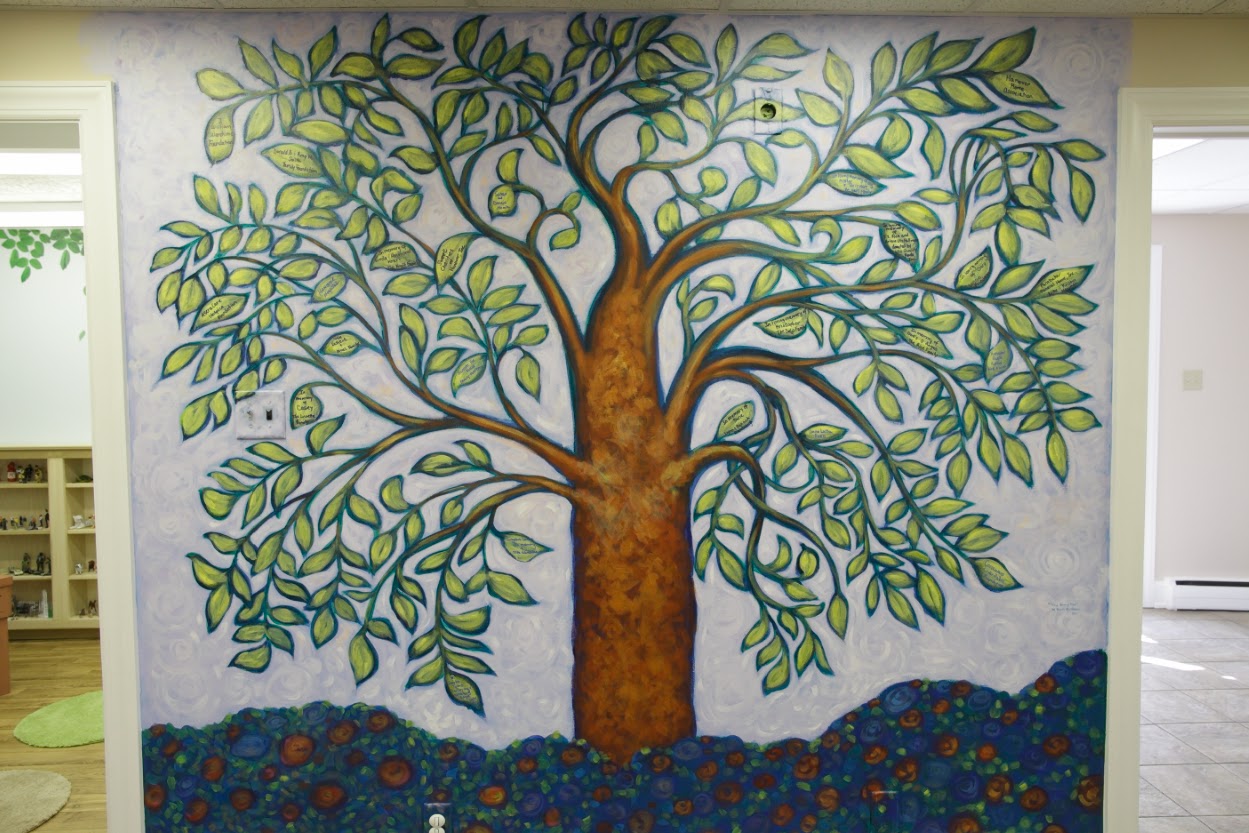 The Giving Tree Located in the welcoming room and painted by artist Bret Greiman, the Olivia's House Giving Tree demonstrates how generous our community has been to the mission of Olivia's House. Any individual or organization that makes a gift of $1,000 or more gets to select a leaf to have their name permanently displayed.